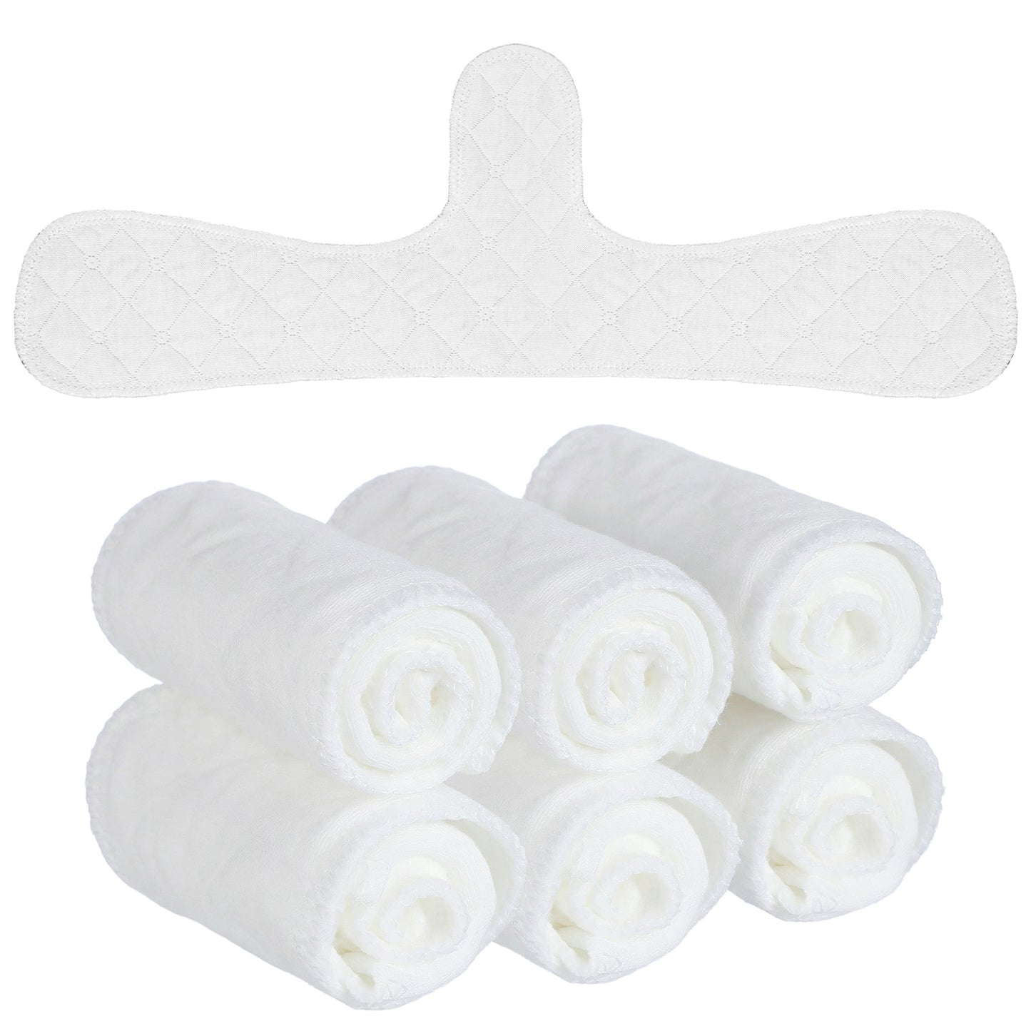 Ymapinc 6Pcs 3-Layer Reusable Breast Pads, Washable Under Bra Sweat Pads/Liners for Women, Cotton Liners for Sweat, Bra Pads Inserts White