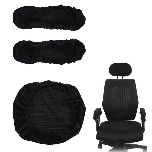 3 Pcs Office Chair Arm Covers Removable and Stretchable Armrest Protectors Stretch Universal Rotating Rolling Desk Chair Slipcover Washable for Desk and Computer Chairs Women Men Black