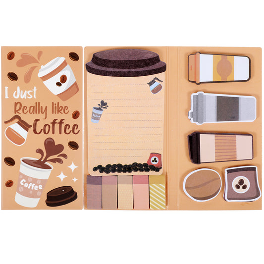 Ymapinc Cute Sticky Notes for Women, Coffee Themed Sticky Notes Pop-Up Self-Adhesive Notepad Office Notepad Cool School Supplies Gifts for Coffee Lovers Teachers Students