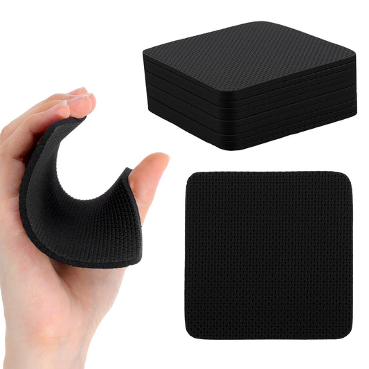 Xinjoduz 8 PCS Grip Pads for Weight Lifting Rubber Weightlifting Grips Workout Hand Pads Anti-Slip Weight Training Hand Grips Hands Protector for Gym Pull up Training Men Women No Sweaty (Black)