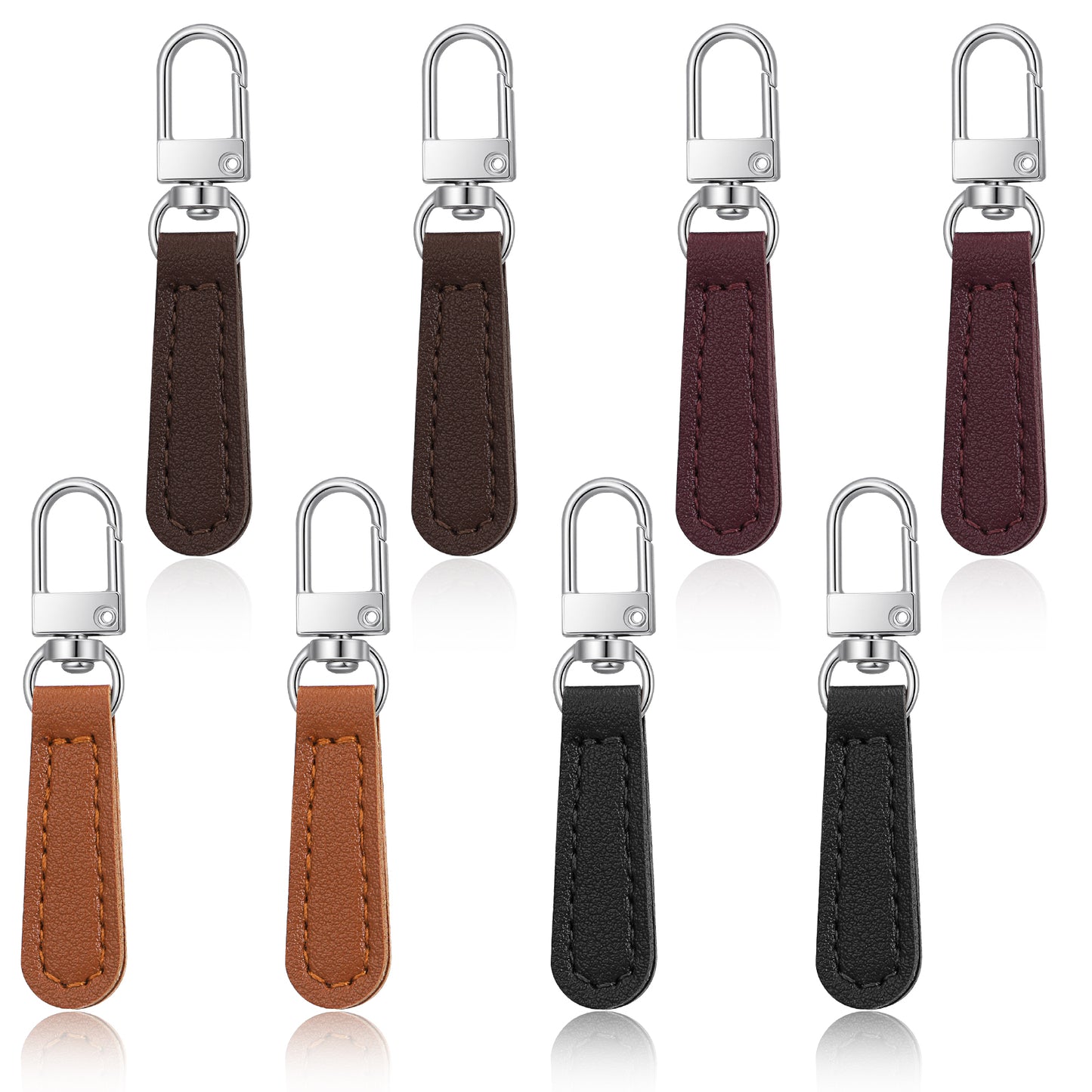 Tyqour 8PCS Zipper Pulls Replacement Zipper Pull Tab Leather Charm for Luggage, Backpacks, Suitcases, Jackets, Purses, Handbags