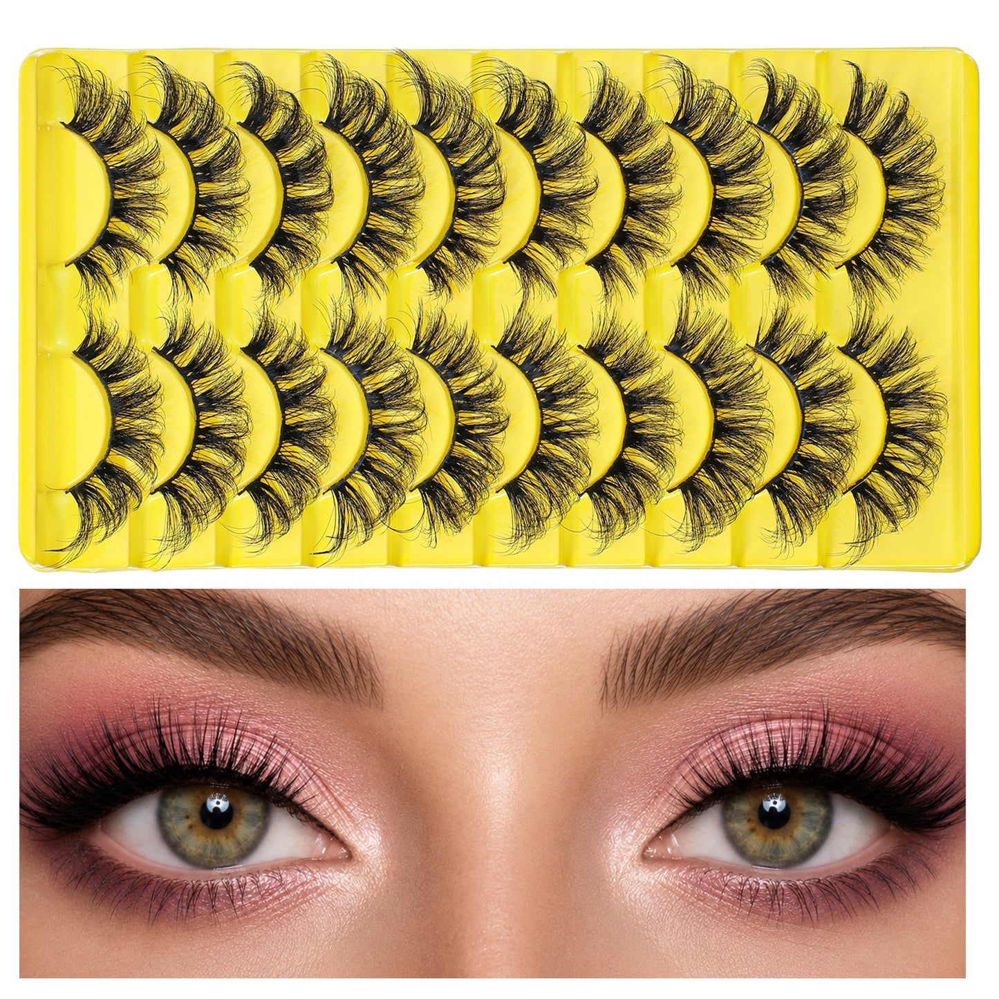 10 Pairs Manga Lashes Strip, Ymapinc Anime Lashes, False Eyelashes Strip