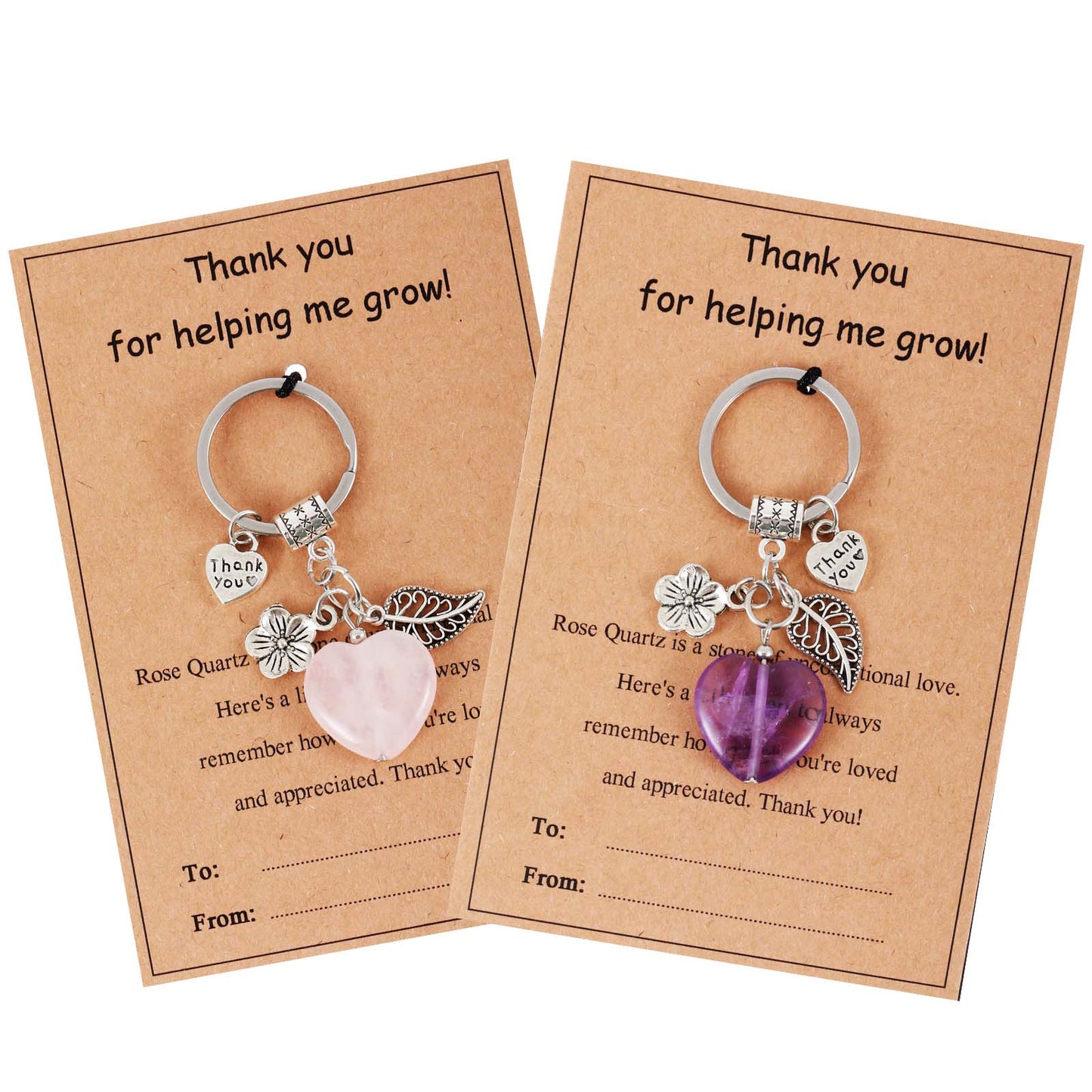 Tyqour 2pcs Teacher Gifts for Women, Crystal Stone Thank You Teachers Keyring, Teachers Appreciation Gifts for Best Teacher Assistant End of Year Birthday Gift Stuff Accessories