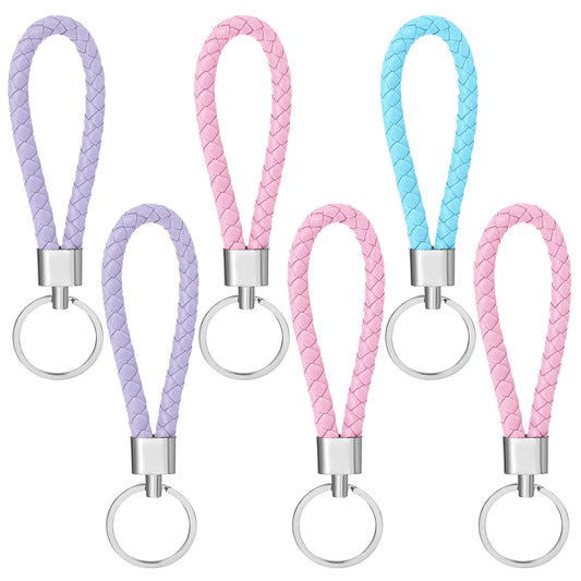 Ymapinc 6Pcs Cute Keychain Set,Wrist Lanyard for Keys,Keyring for Women, Key Lanyard, Bag Charms, Handbag Accessories, Key Ring Hoop, Keyrings Chain, Large Keyrings, Cute Keychain for Women