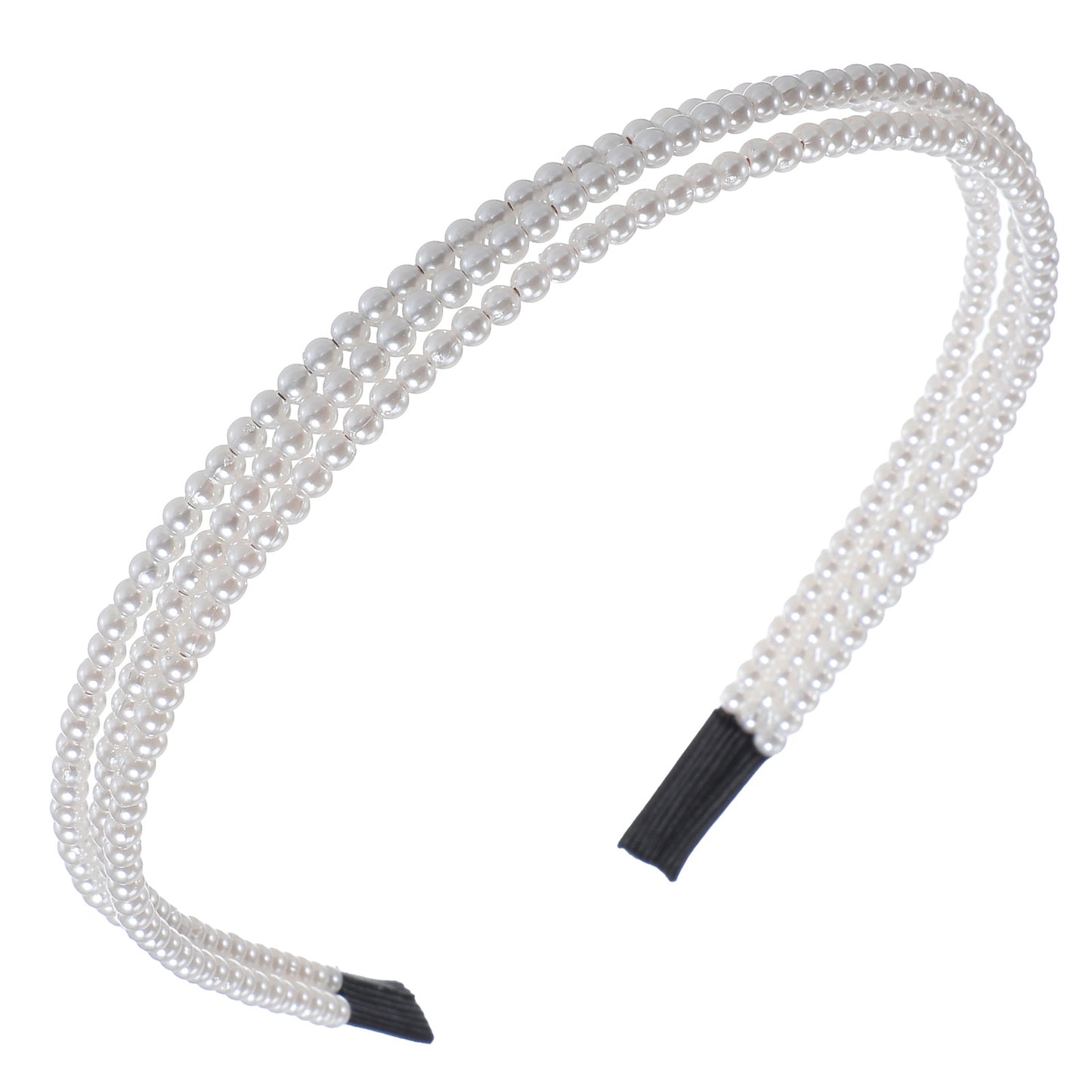 1 Pcs 3 Rows White Pearl Headband White Faux Pearl Hairbands Dainty Fashion Bridal Cute Artificial Pearlbeads Hair Hoop Wedding Hair Accessories for Women Girls Birthday Events (5.51" ×4.33")