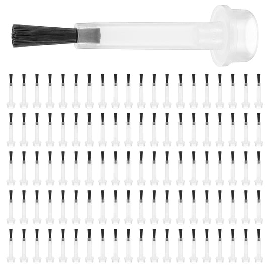 100 PCS Nail Polish Brushes Disposable, Soft Nail Varnish Brushes Disposable, Dip Nails Powder Liquid Brush Replacement Set, Flat Head Brush Design Nails Kit for DIY Nail Art Supplies (Black) (100PCS)