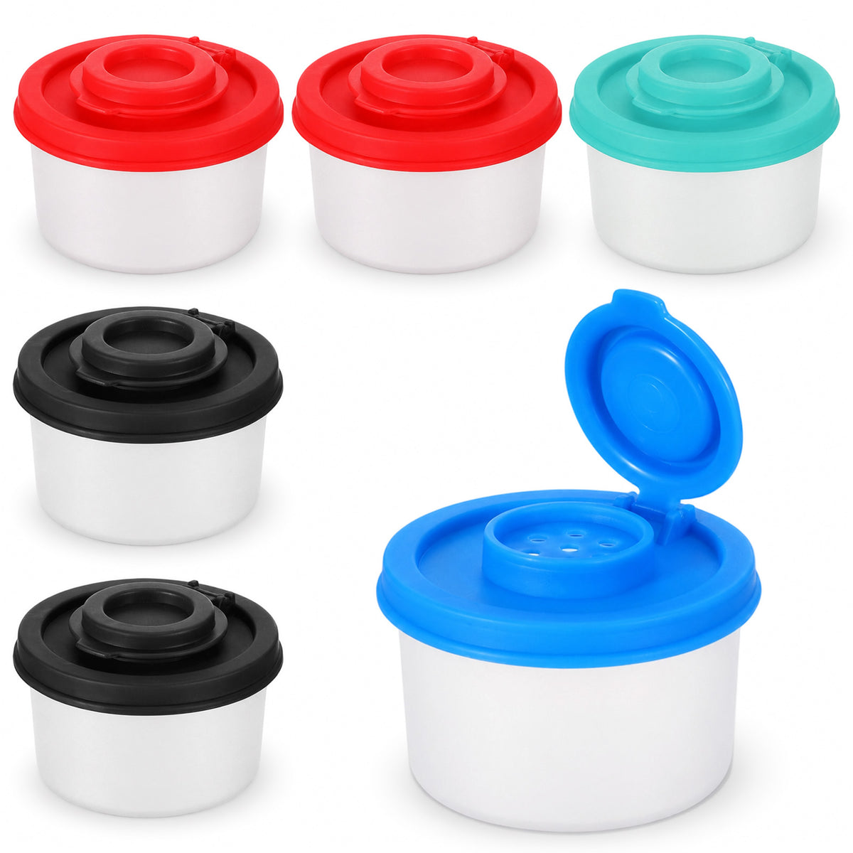 Chsoejuf 6 PCS Mini Salt and Pepper Shakers Travel Seasoning Containers
