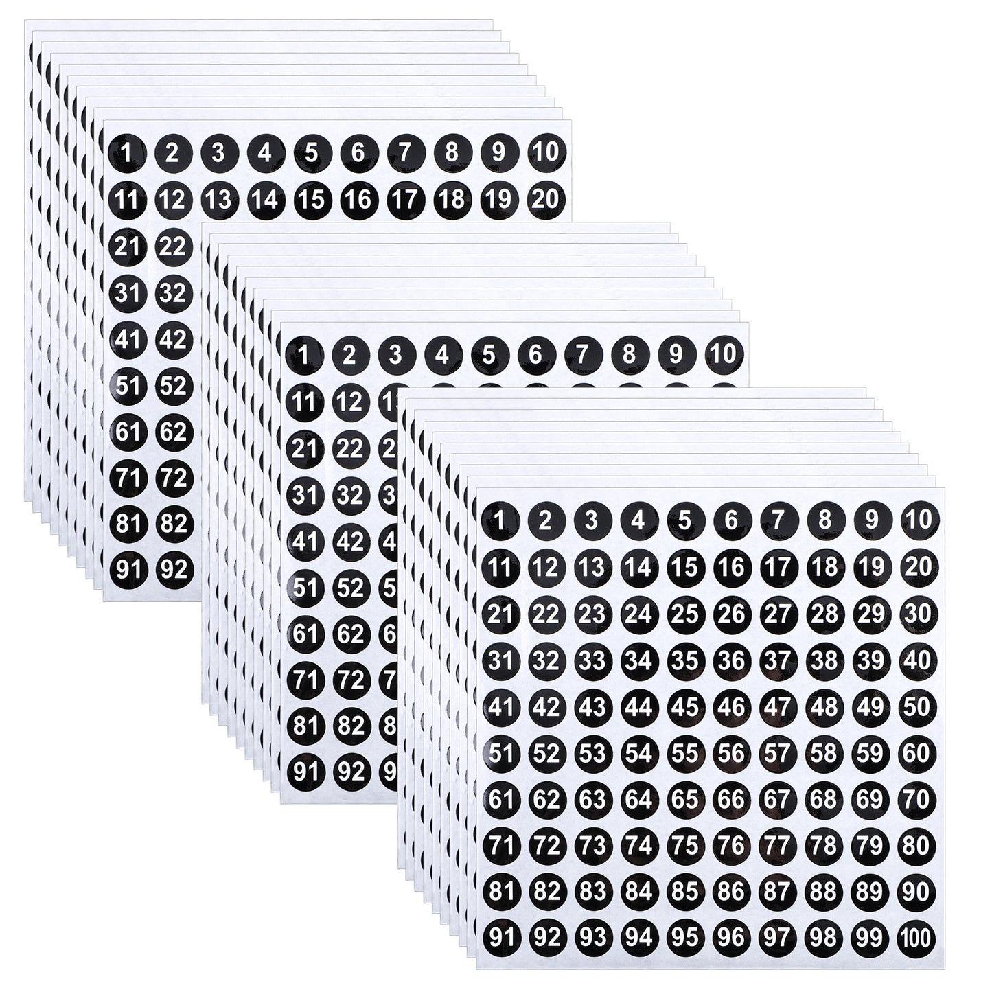 Tyqour 30Pcs Small Number Stickers 1-100 Consecutive Vinyl Number Stickers 0.4 Inch Round Self-Adhesive Number Labels for Office Classroom Storage Classification Boxes Locker