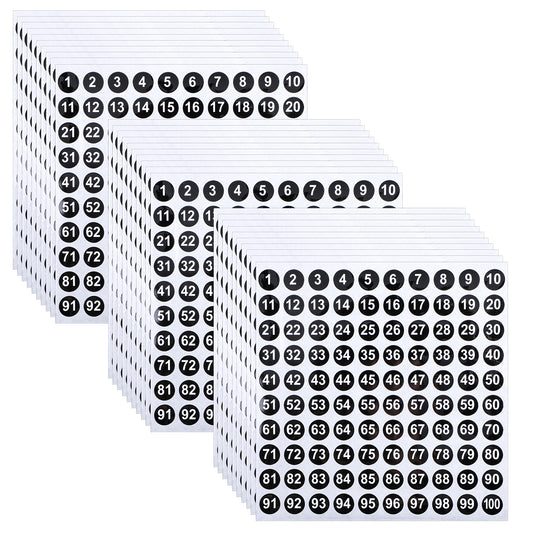 Tyqour 30Pcs Small Number Stickers 1-100 Consecutive Vinyl Number Stickers 0.4 Inch Round Self-Adhesive Number Labels for Office Classroom Storage Classification Boxes Locker