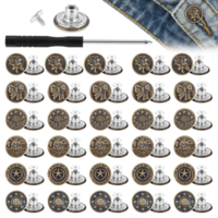 Ouligay 60 Pcs Jean Button Replacement,Metal Button Pins for Jeans Without Sewing,Button for Jeans to Make Smaller,Button Repair Kit for Trousers Coat Bags DIY (17mm Bronze Color)