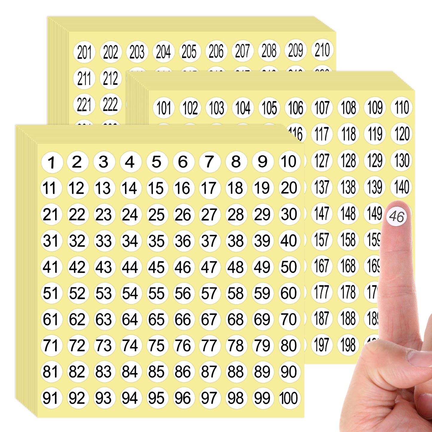 Nogeqi 4500PCS Small Number Stickers 1-300, Round 1 to 300 Numbered Stickers Self Adhesive, Consecutive Inventory Number Labels Sticker for Storage Organizing Boxes Bins Toolbox (45 Sheets)