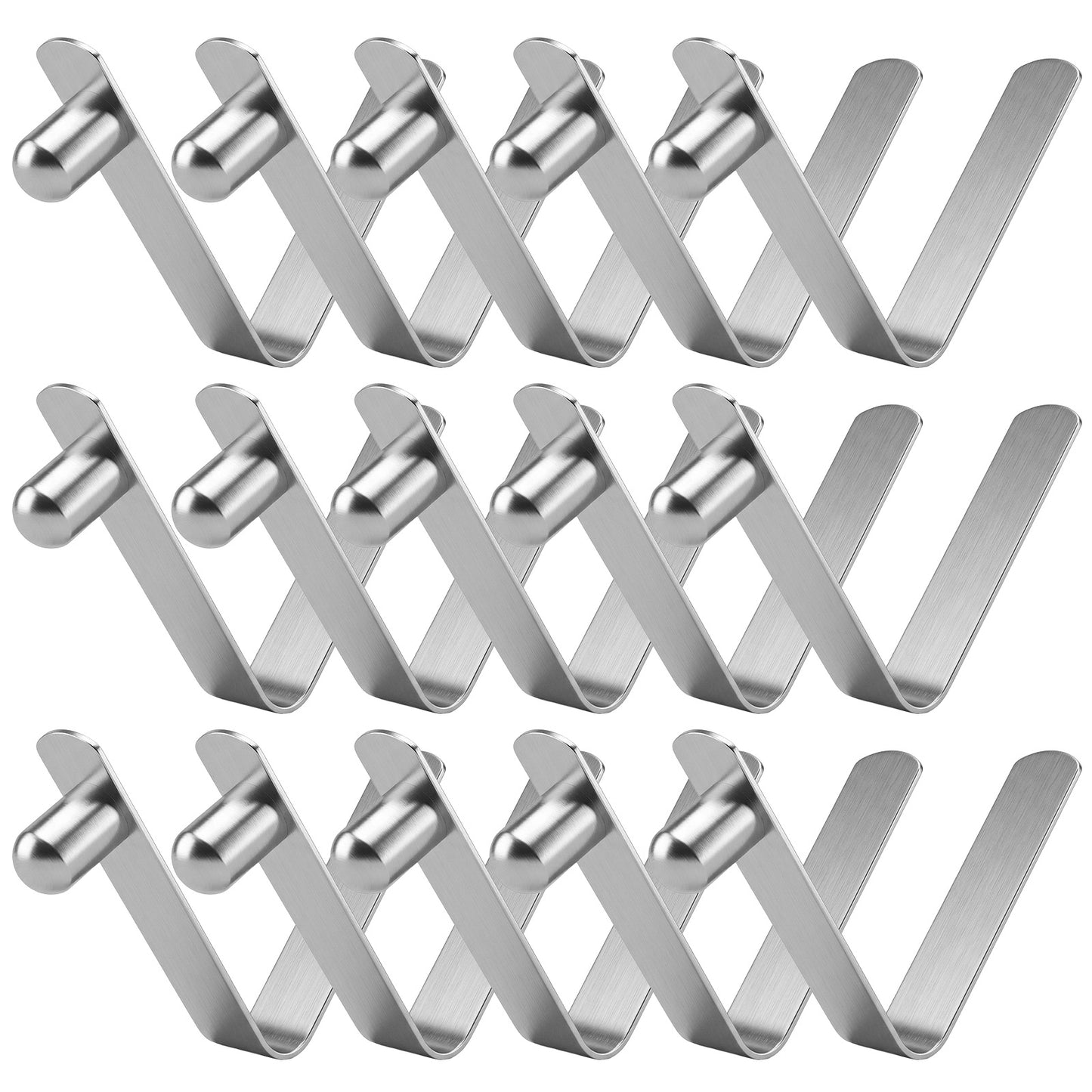 Xinjoduz 15 PCS Stainless Steel Tent Pole Spring Clips for Kayak Paddle, Robust Rust-Resistant Push Button Spring Snap Clips Locking Tube Pins for Camping, Canopy, RV & Outdoor Gear