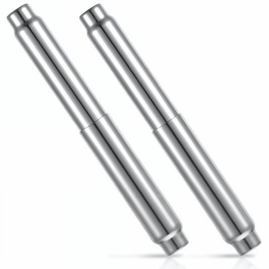 2PCS Toilet Paper Spring Rod Stainless Steel Toilets Paper Roller Extender, Universal Spring Loaded Insert Toilet Papers Roll Holder Replacement for Bathroom(Silver)