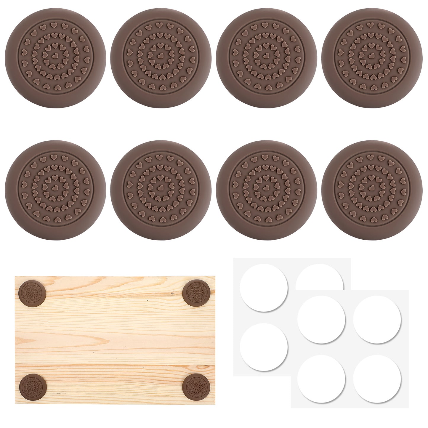 8 Pcs Anti Slip Cutting Board Pads Self-Adhesive Silicone Feet Self-Adhesive Rubber Feet Waterproof, Shock-Absorbent, Noise Reducing for Cutting Board