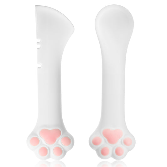 2 Pack Cat Food Spoon Cat Strip Feeder And Pet Food Mixing Spoon Cat Food Spoon Cat Can Opener And Spoon Cat Food Spatula Paw Spoon Open Can With Spoon Silicone Pet Food Can Opener Spatula Scoop
