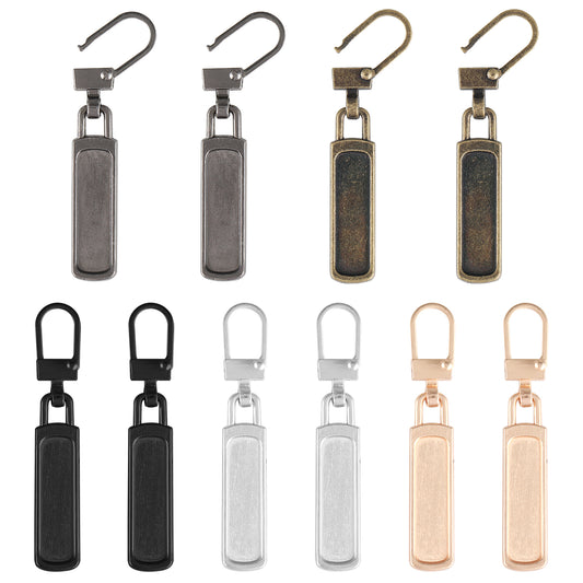 10Pcs Zipper Pull Replacement Detachable Zip Pull Tabs Zipper Pulls Metal Zip Pulls for Luggage Clothing Jackets Jeans Backpacks Boots Dresses Purse Coat
