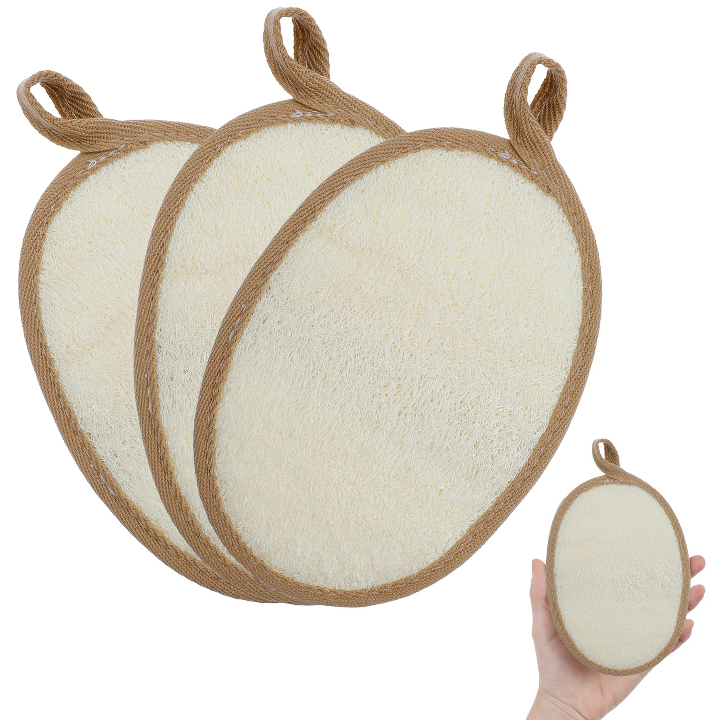 2 Pcs Natural Loofah Sponge, Loofah Exfoliating Body Scrubber Made with Eco-Friendly Shower Luffa Sponge, Bath Shower Loofahs Sponges for Women Men, Face Body Gets You Clean