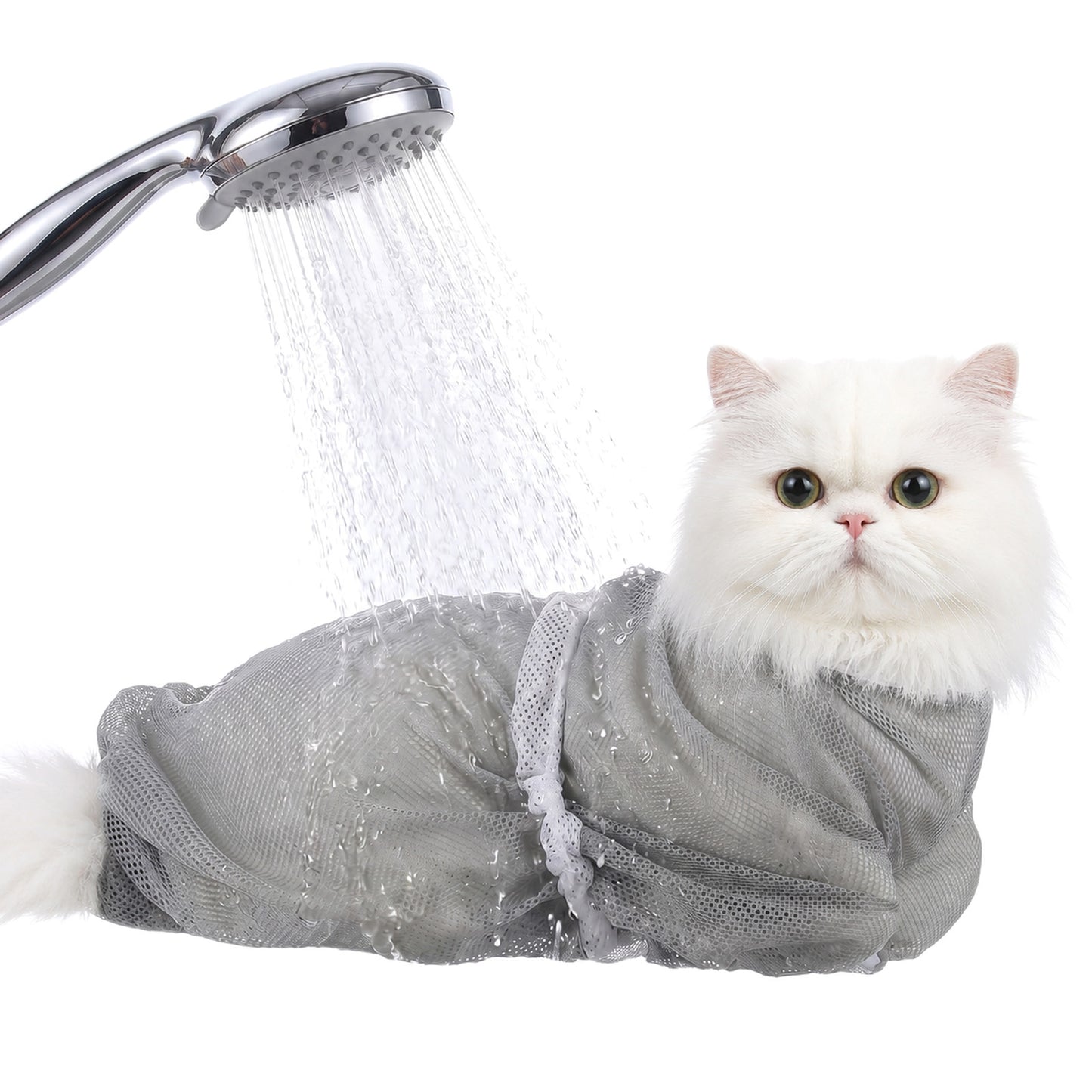 Sorcristy Cat Wash Bag, Adjustable Breathable Mesh Pet Restraint Bag