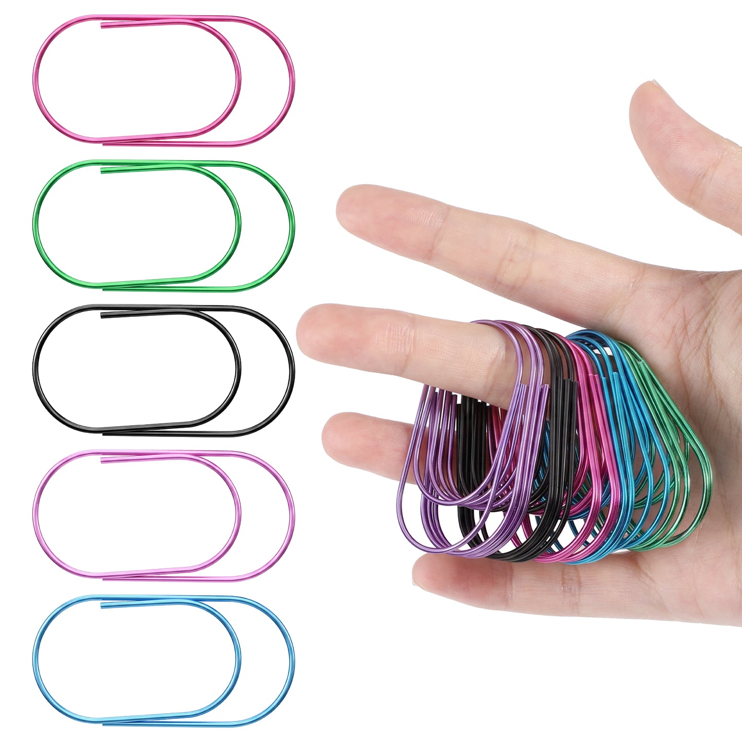 Chsoejuf 50 PCS Big Paper Clips 2 Inch Decorative Planner Clip