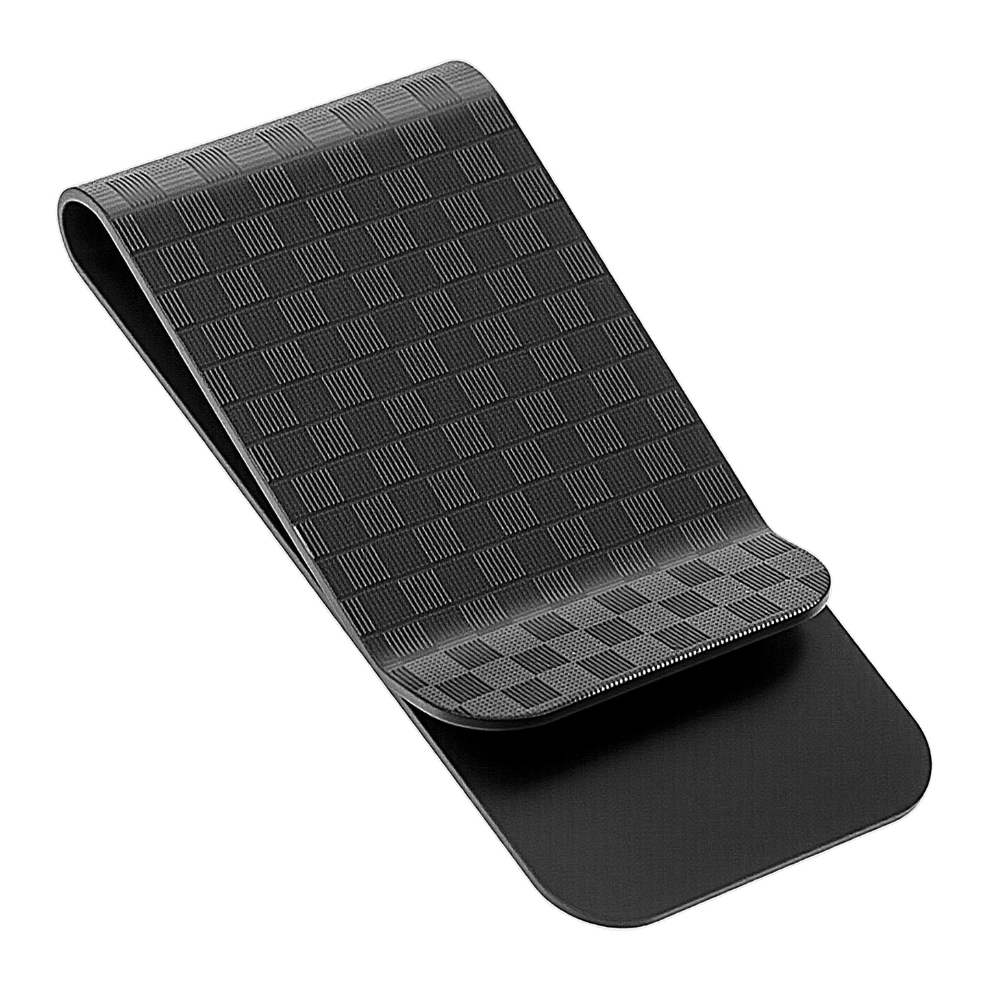 Bremorou Carbon Fiber Money Clip,Front Pocket Wallet,Minimalist Wallet for Men,Money Clip with Card Holder,Stainless Steel Credit Business Card,Slim and Durable-Bright Black