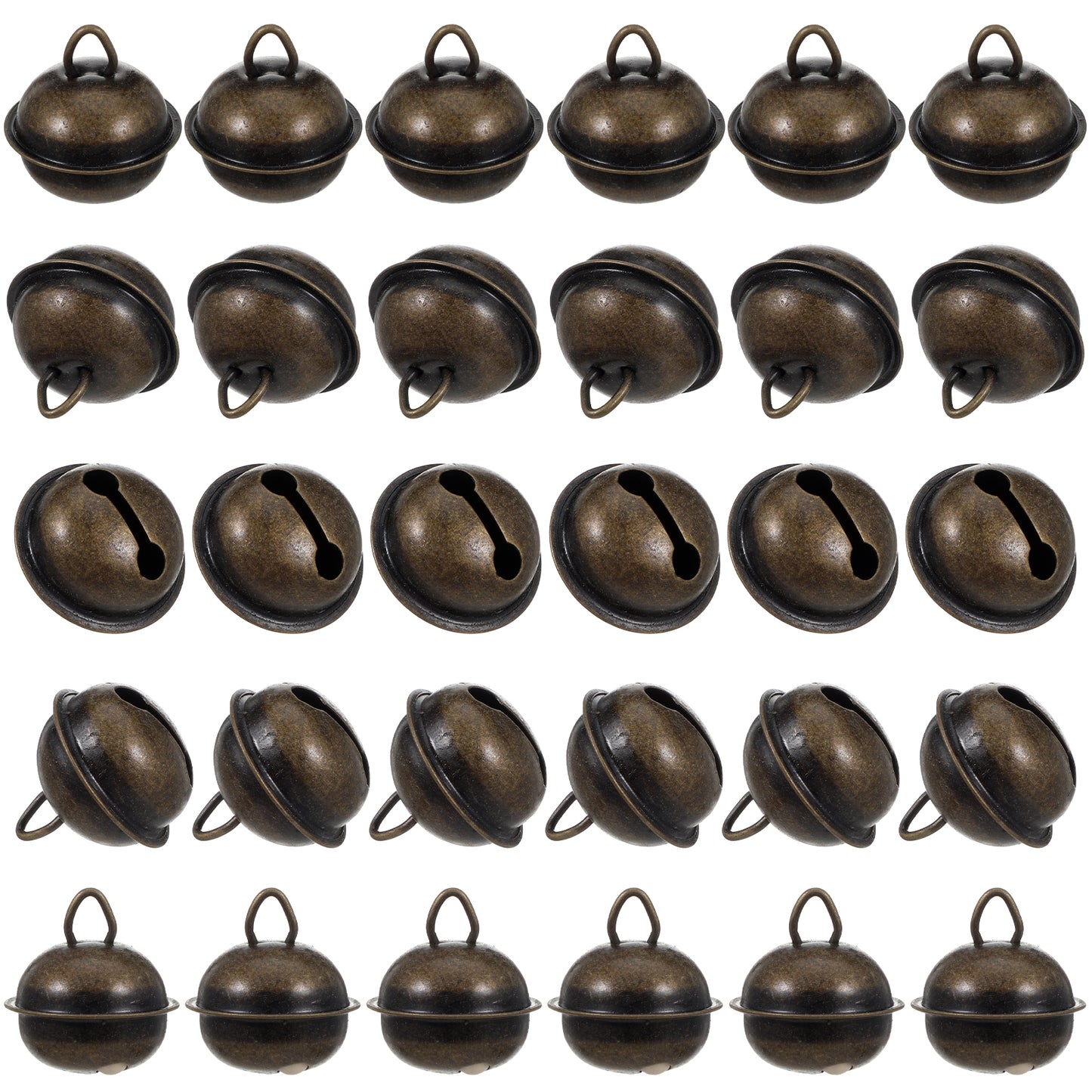 Matwsec 30 Pcs Bronze Jingle Bells, 22mm Vintage Mini Bells for Crafts
