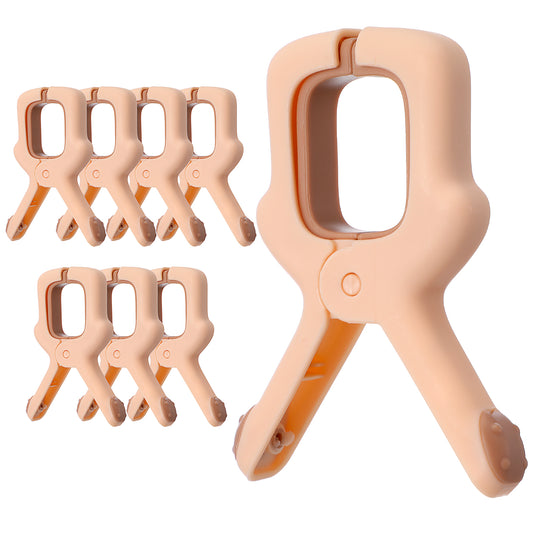 Tyqour 8pcs Sunbed Towel Clips, Beach Towel Pegs for Sun Loungers, Sunbed Pegs, Plastic Pegs Clips Clamps, Heavy Duty Clothes Pegs Strong Grip Keep Your Towel from Blowing Away(Pink)