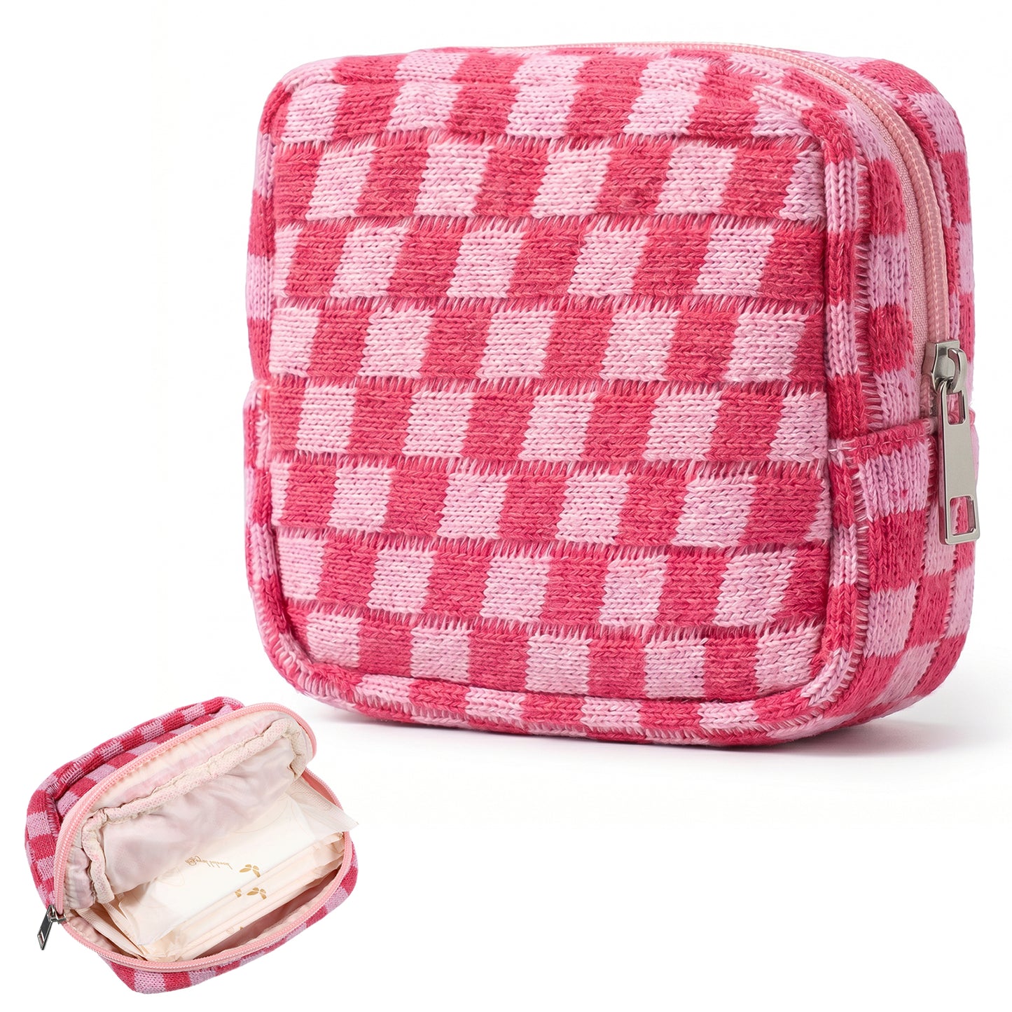 Period Bag, Tampon Bag, Sanitary Napkin Storage Bags Pad Tampon Pouch for Teen Girls School First Period Kit Portable Menstrual Feminine Tampons Pad Holder for Women (Pink)