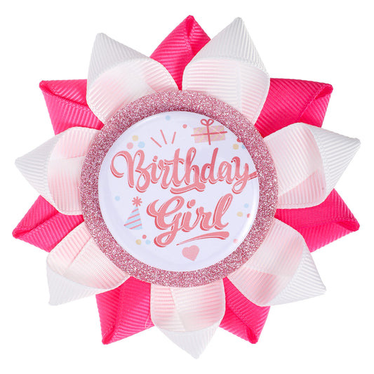 Ymapinc Pink Birthday Girl Button, Shiny Pin Badge for Women Dress Decoration, Pin for Girls Happy Birthday Party