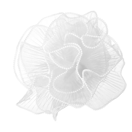 Ymapinc Pearl Mesh for Bouquets, White Floral Mesh Paper, Pearl Wrapping Paper for Bouquet Bride Wedding Gift Packaging Mother's Day - Wrinkled Translucent Design (144x10.63inch)