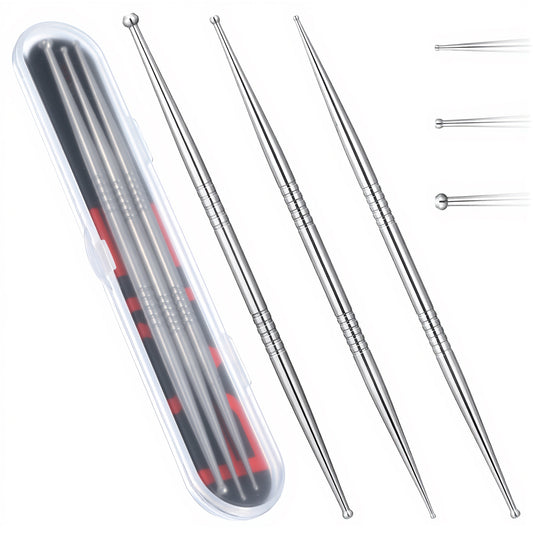 Ymapinc 3Pcs Facial Reflexology Tool, Acupressure Pen Trigger Point Massage Tool Acupuncture Face Finger Massage Tools Pressure Muscle Release for Feet, Legs, Neck, Back, Athletes Physical