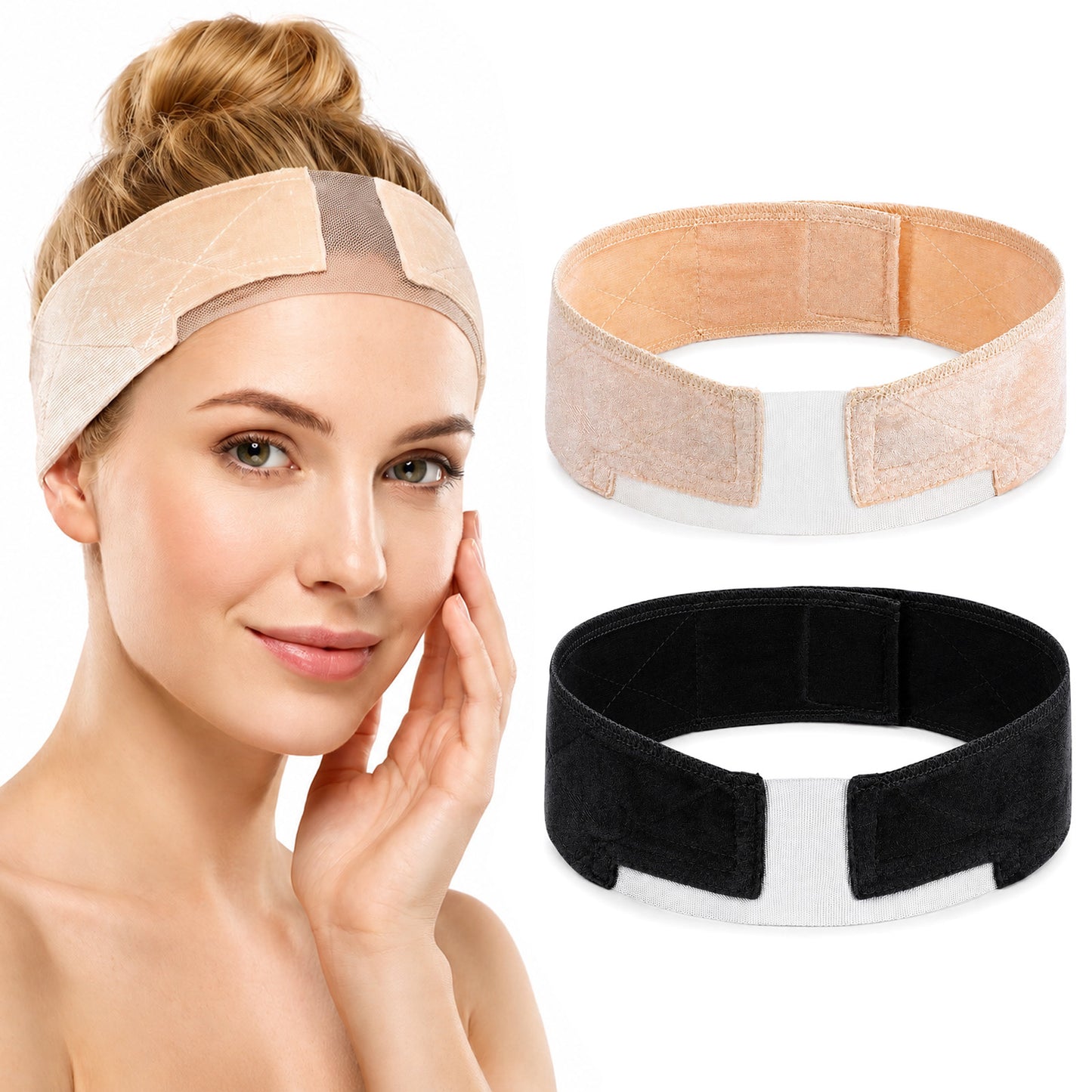 2 Pcs Velvet Wig Grip Band Wig Caps for Women Non Slip Wigs Headband