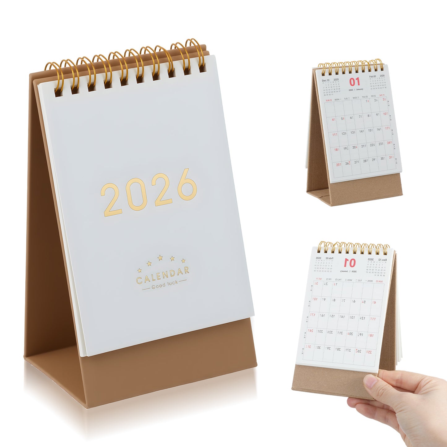 Nogeqi Mini Desk Calendar 2025.7-2026.12 Small Desktop Calendar 2025-2026 Standing Flip Calendars Small Desk Calendars 2025-2026 for Home or Office New Year Decoration Gift (white)