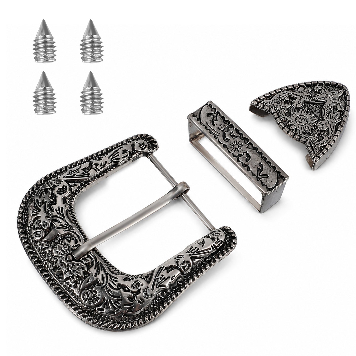 Mabor Silver Belt Buckle, Western Belt Buckles for Women Men