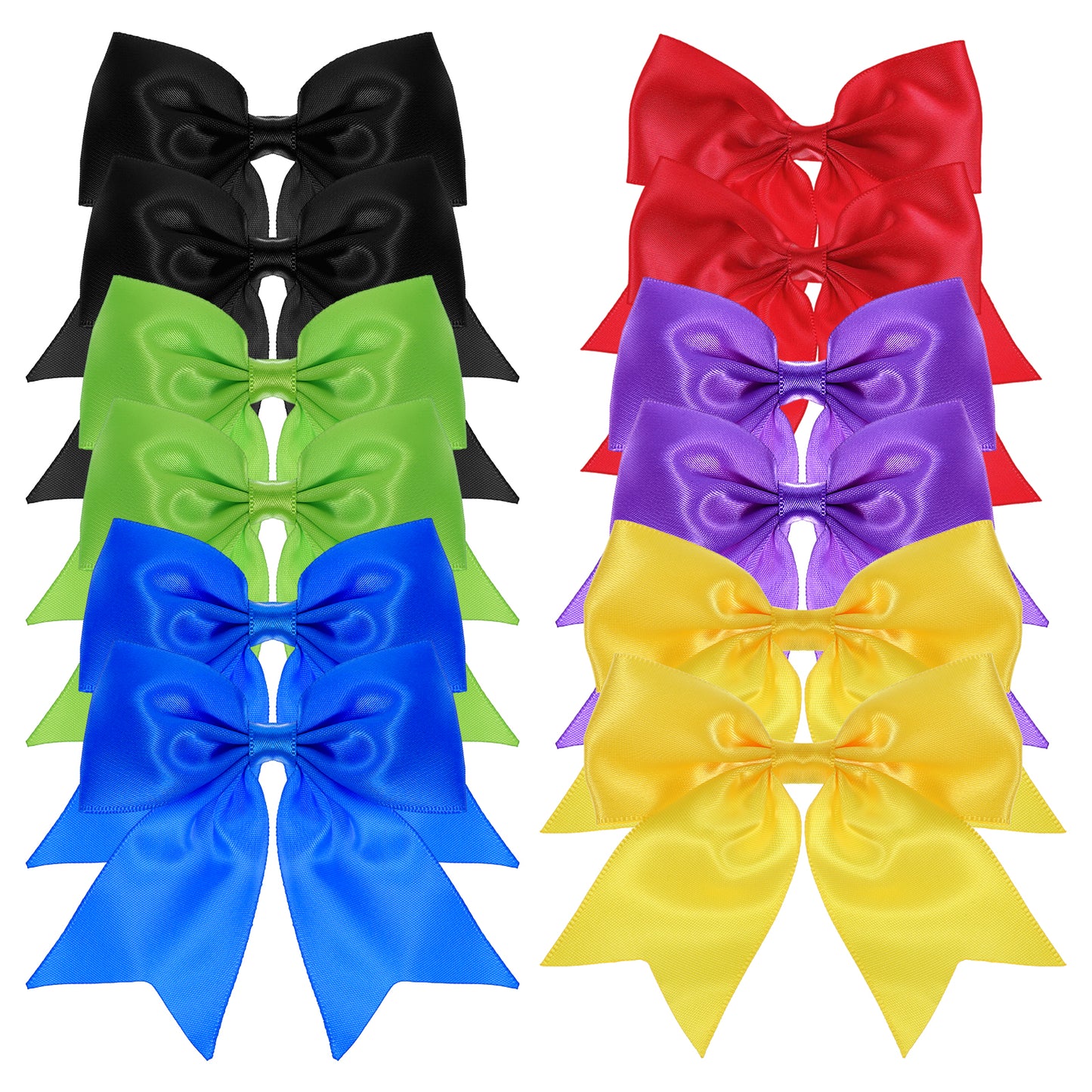 Mabor 12 Pcs Girls Hair Bows Large Grosgrain Ribbon Cheer Bows with Alligator Hair Clips Stylish Accessories for Little Girls Teens Babies Toddlers Accessory