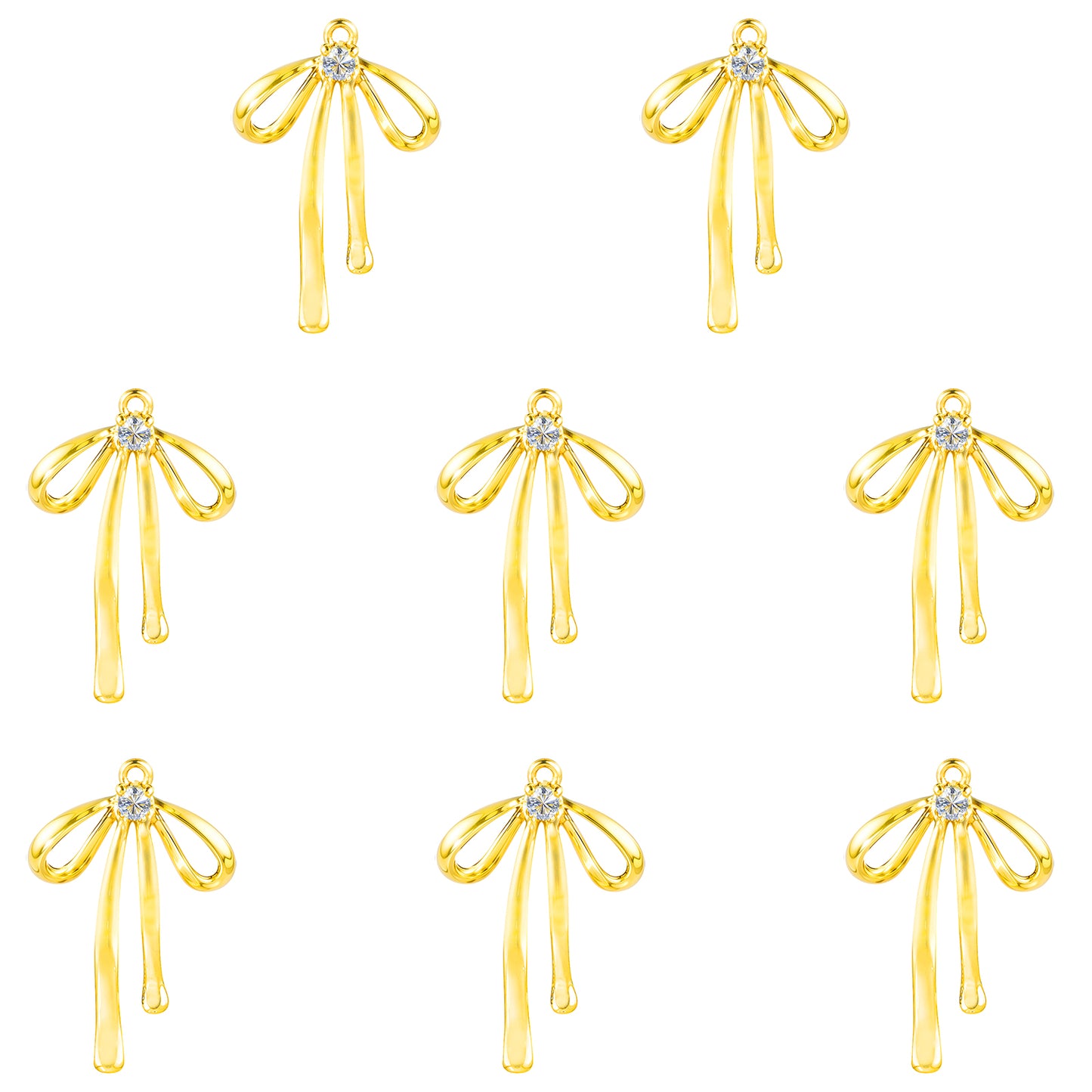 Ymapinc 8PCS gold bow charms Bow DIY Bracelet Necklace 19x13x2.5mm ?DIY Material Bow Charms for Jewelry Making Earrings Gold