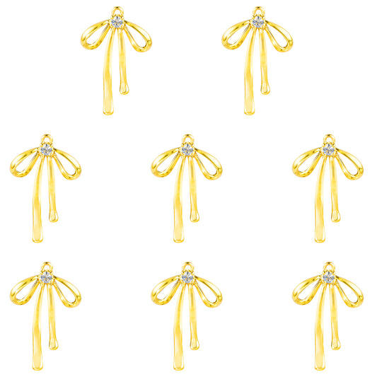Ymapinc 8PCS gold bow charms Bow DIY Bracelet Necklace 19x13x2.5mm ?DIY Material Bow Charms for Jewelry Making Earrings Gold