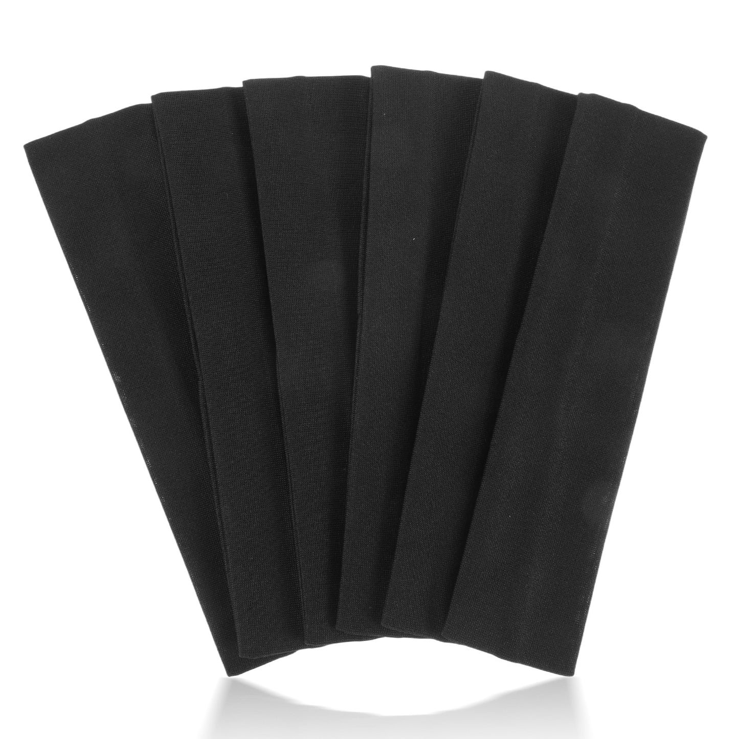 Ouligay 6 PCS Black Fabric Headbands for Women Non Slip Soft Stretchy Head Bands Fashion Thick Cloth Headbands Athletic Sweat Head Bands for Workout Yoga Running Sport