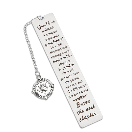 Tyqour Retirement Bookmark Gift for Woman Men Teacher Graduation Retirement Coworker Leaving Job Going Away Farewell Goodbye Gift for Friend Nurse Employee Co-Worker You Will Be Missed