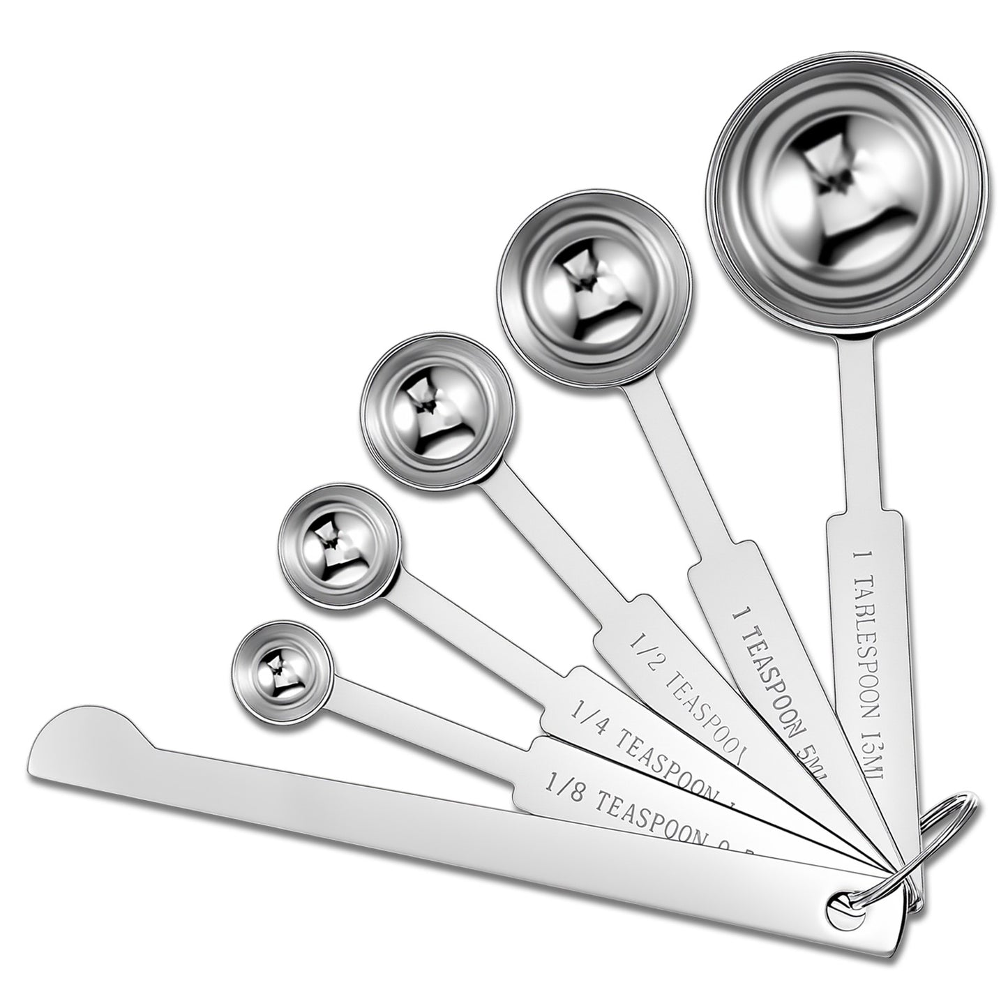 5Pcs Stainless Steel Measuring Spoons Set, Metal Measure Spoons, Tablespoon Measuring Table Spoon for Coffee Teaspoon Scoop