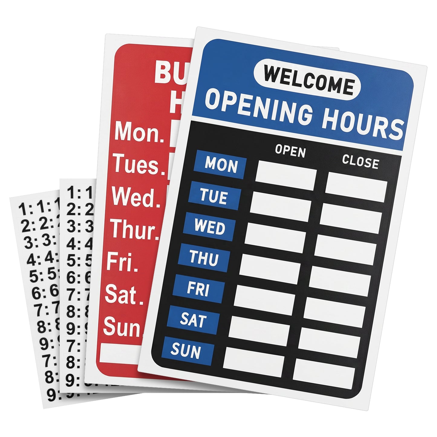 RAHHLIZS 4pcs Business Hours Sign, Hours of Operation Signs for Business