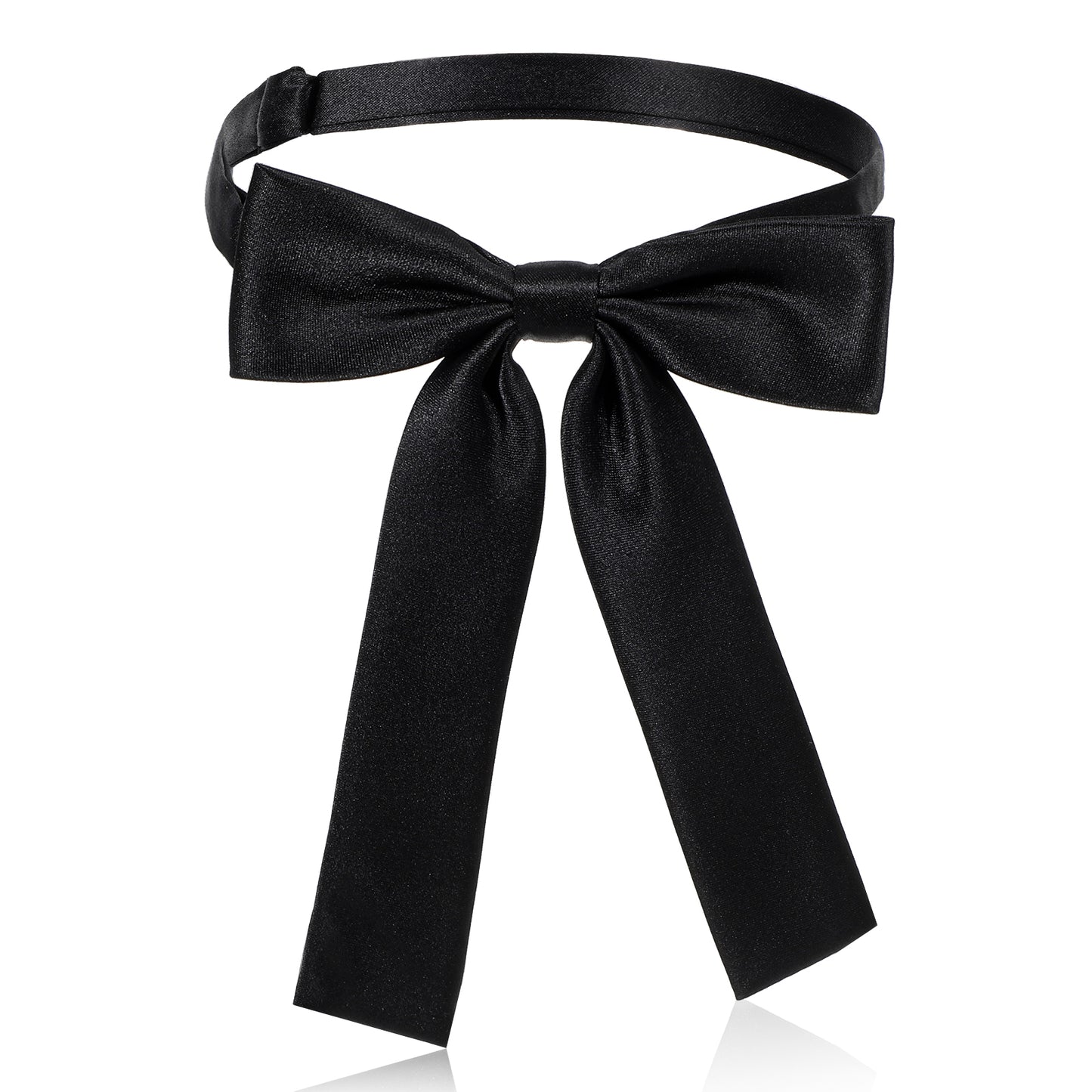 Bowtie Western Black Bow Ties for Men Women, Solid Color Colonel Satin Ribbon Bow Tie Cowboy String Tie Adjustable Bolo Tie for School Uniform Shirt Party Wedding Cosplay