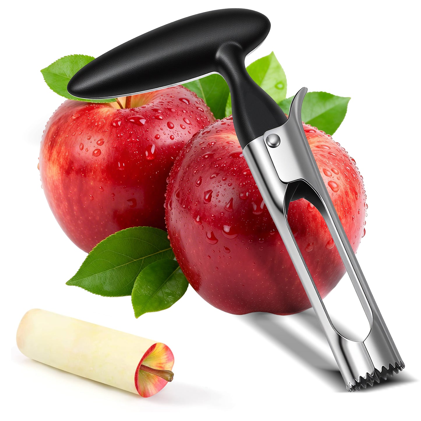 Apple Corer Tool, Premium Stainless Steel Apple Core Remover with Ergonomic Non-Slip Handle, Easy to Use AppleCorer, Dishwasher Safe Corer Tool Kitchen for Apples, Pears