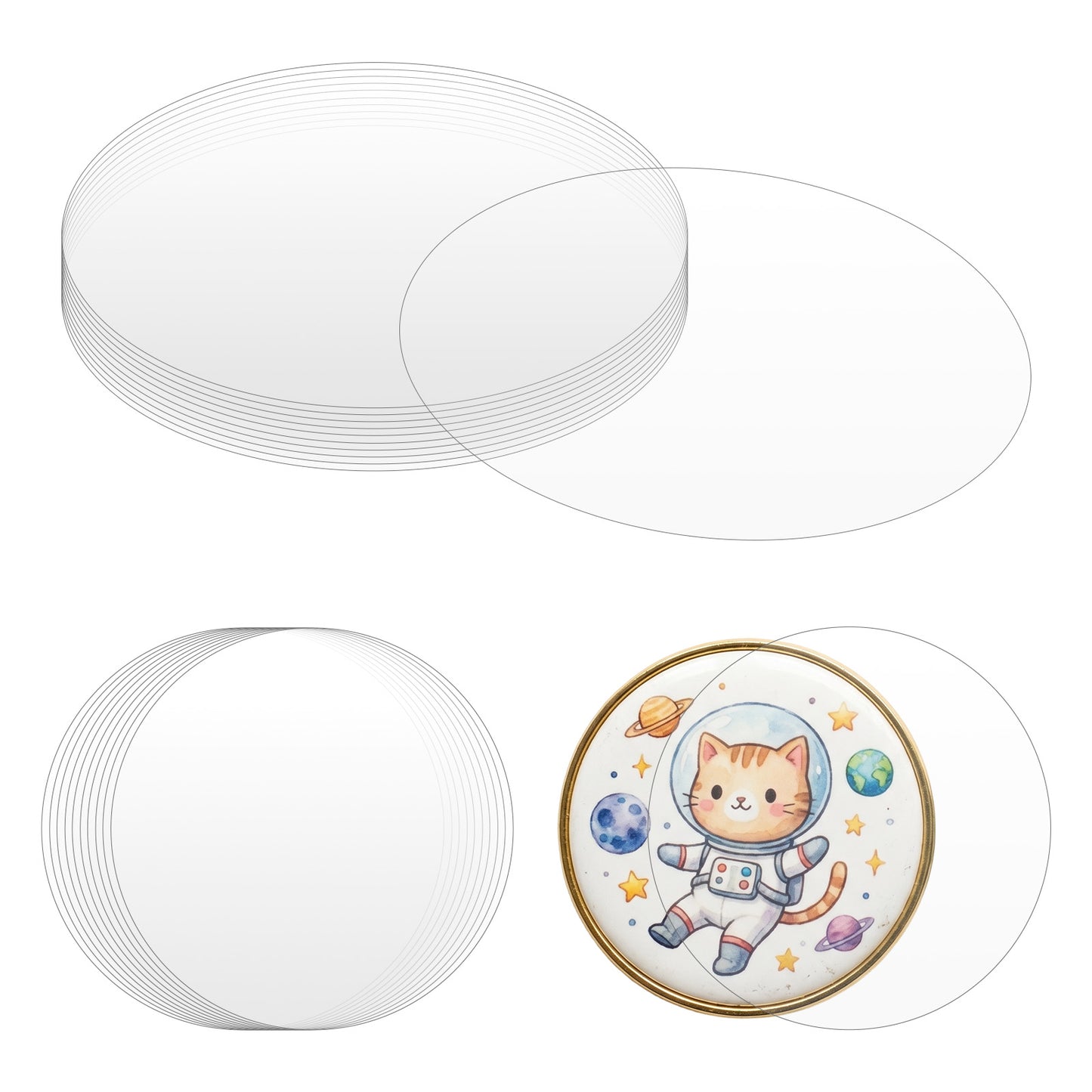 RAHHLIZS 200Pcs Clear Badge Film Badge Protective Film Button Maker Supply