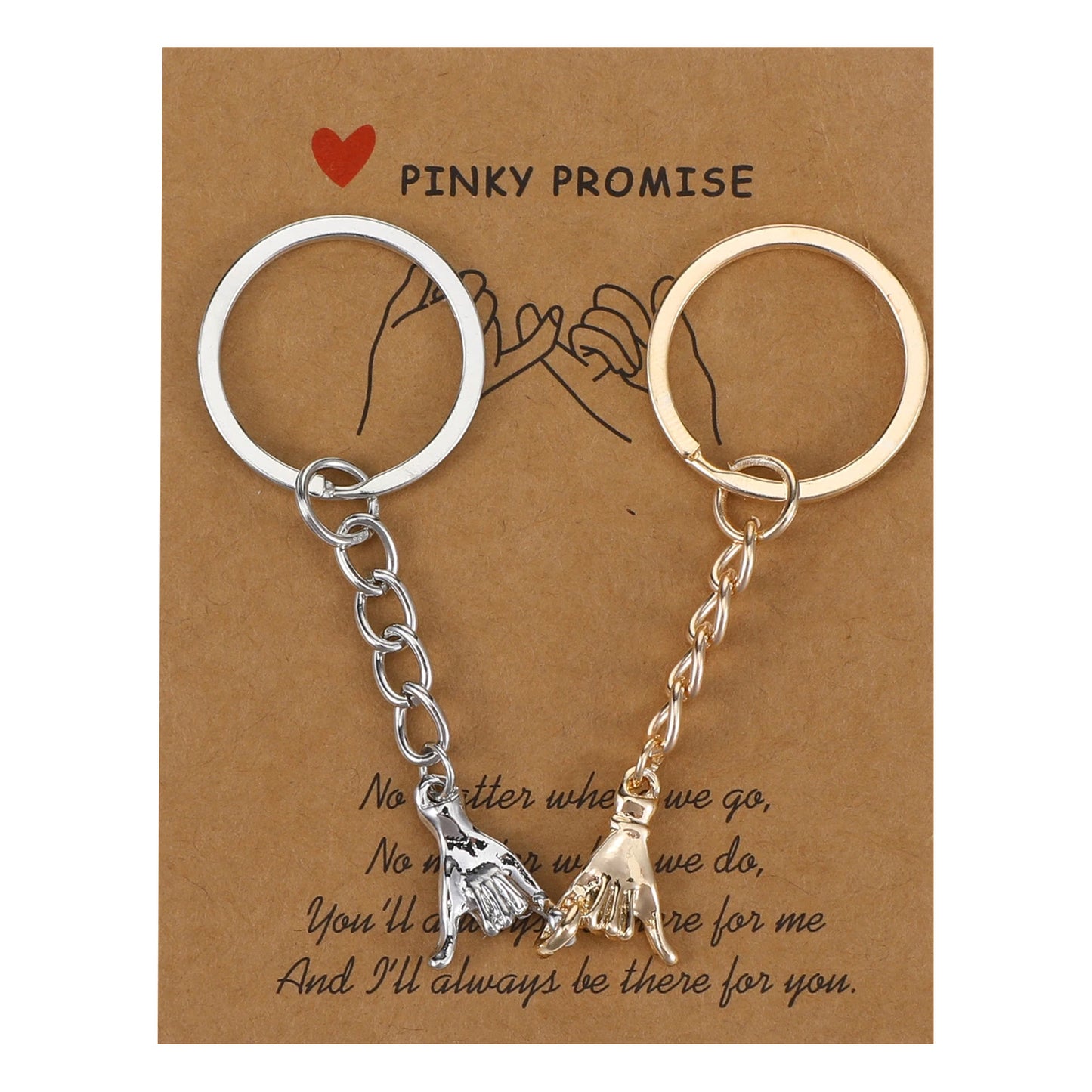 Matching Couple Keychain Gifts for Boyfriend Girlfriend Pinky Promise Keychain with Card, Matching Keychains for Couples, Best Friend Birthday Gifts for Women Friendship Gift for Him Her Husband Wife