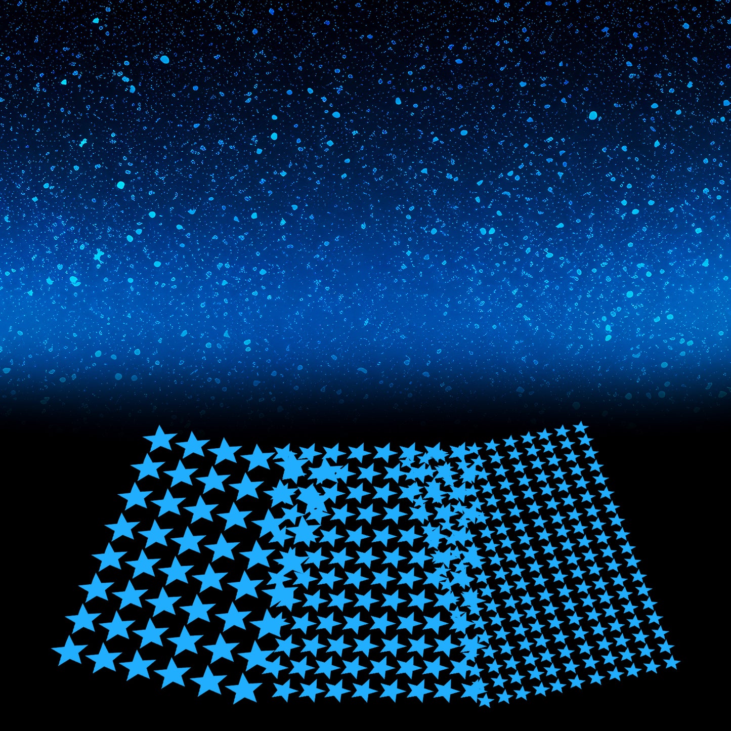342 PCS Glow in The Dark Stars Stickers Room Wall Glow in The Dark Star Decals Ceiling for Kids Bedding Room or Party Birthday Gift, Durable Blue Stars for Night Sky Decoration(3 Sizes)
