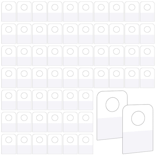 200 Pcs Hang Tabs Sticky Tabs Clear Adhesive Folding Hang Tabs Plastic Round Hole Sticky Hang Tabs Heavy Duty Round Hole Hanging Tabs Retail Self Adhesive Hang Tags for Store Retail Small Sale Items