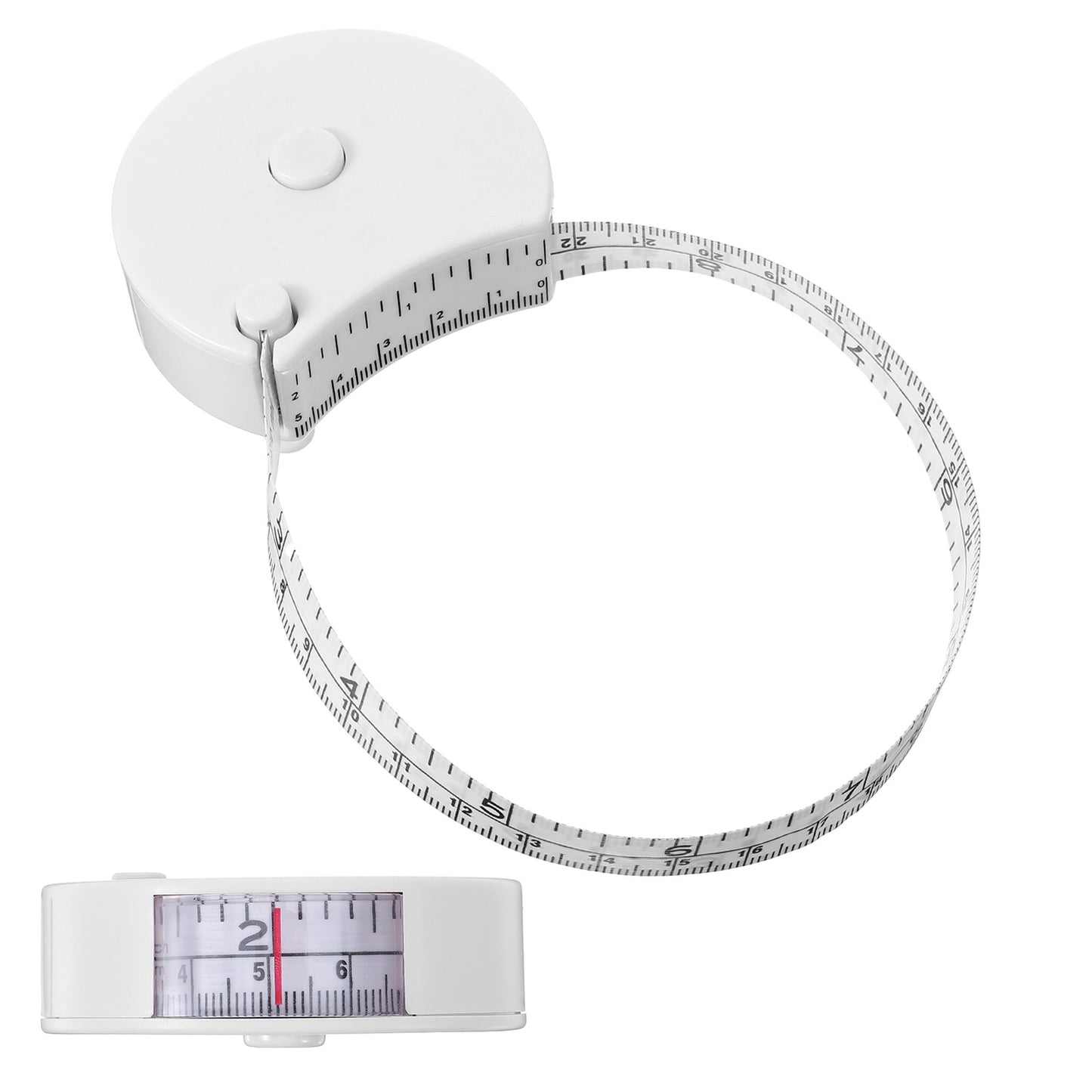 Ouligay 60 Inch Automatic Telescopic Tape Measure with Locking Mechanism, Retractable Body Measuring Tape for Body Measurements, Fitness, Weight Loss, Tailor, Sewing, Handcrafts (150cm White)