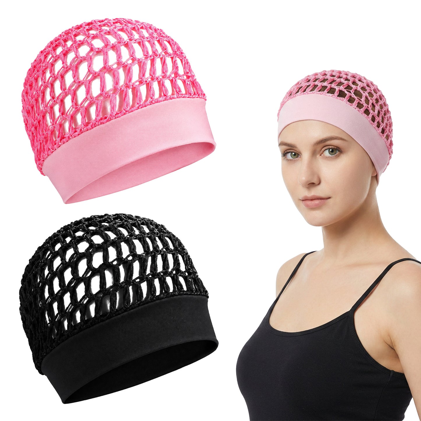 Sorcristy 2 Pcs Hair Net for Silk Press, Mesh Cap for Sleeping