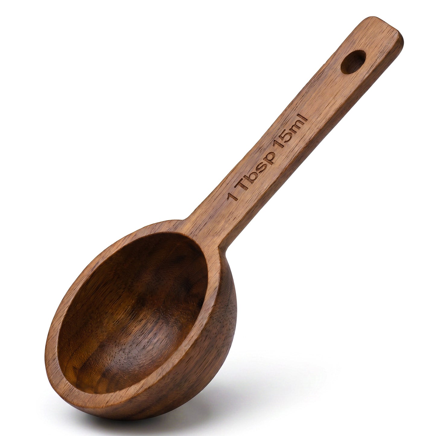 Tyqour Walnut Coffee Scoop for Ground Coffee 15ml, Coffee Measuring Spoon Wooden Measuring Spoons for Coffee Beans Tea Spices, Handmade Wooden Tablespoon for Jars Canisters Kitchen Accessories