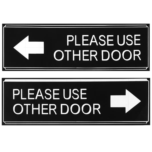 2Pack Use Other Door Sign?Ymapinc Sticky Waterproof Use Other Door Sticker, Left Right Arrow Entrance Sticker Sign for Office,Home, Business Custom Signs